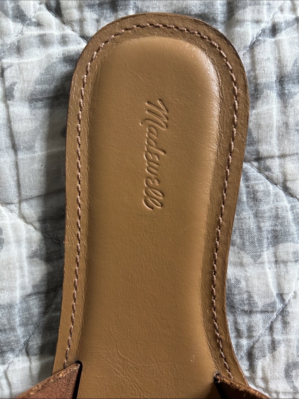 Madewell Cognac Brown Leather Slide Sandals NWOT - Picture 2 of 4